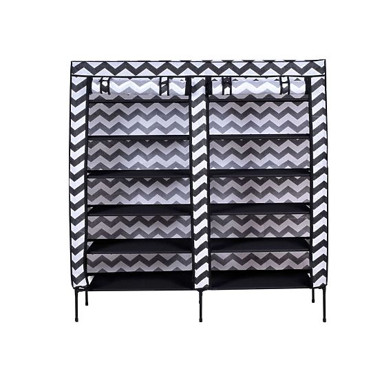 Armoire à chaussures en textile Gabi - zèbre
