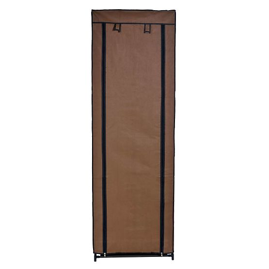 Armoire à chaussures en textile Lea - brun foncé