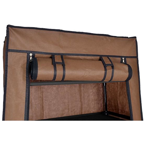 Armoire à chaussures en textile Lea - brun foncé