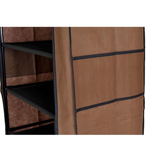 Armoire à chaussures en textile Lea - brun foncé