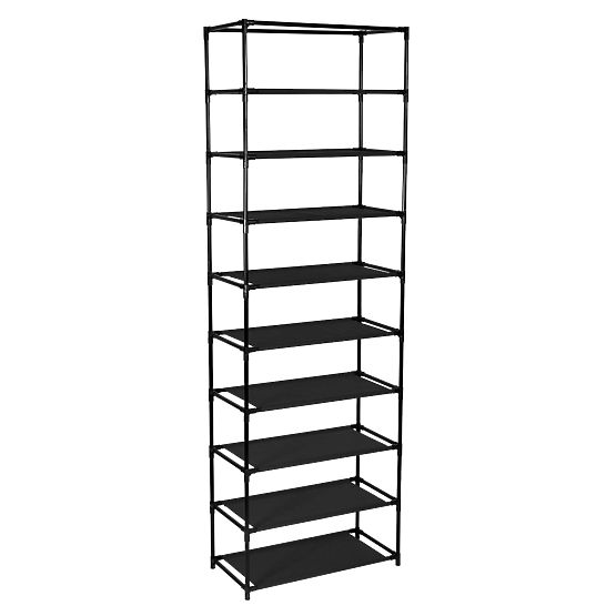 Armoire à chaussures en textile Lea - brun foncé