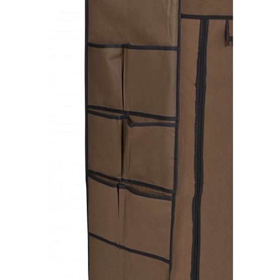 Armoire à chaussures en textile Mona marron foncé