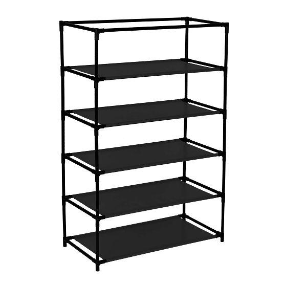 Armoire à chaussures en textile Mona marron foncé