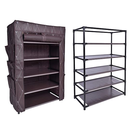 Armoire à chaussures en textile Vitto - marron