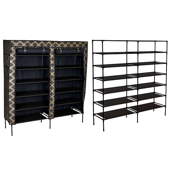 Armoire à chaussures en tissu Gabi - motif carreaux