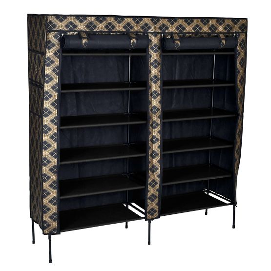 Armoire à chaussures en tissu Gabi - motif carreaux