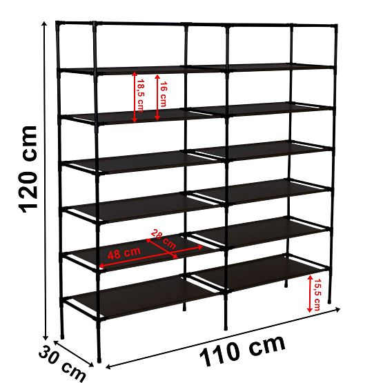 Armoire à chaussures en tissu Gabi - motif carreaux