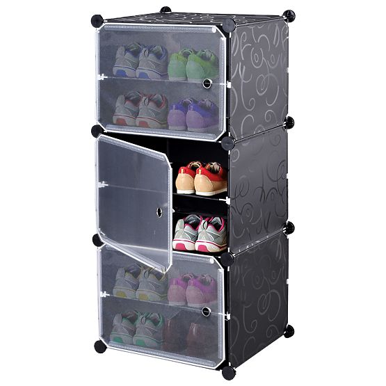 Armoire à chaussures modulaire Pola noire