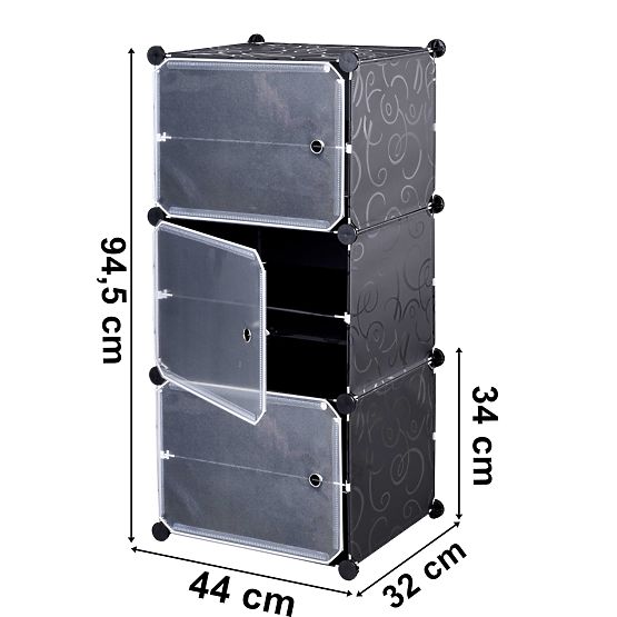 Armoire à chaussures modulaire Pola noire