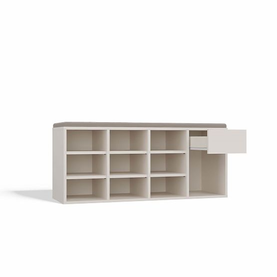 Armoire à Chaussures Ouverte TALLIN BEIGE CACHEMIRE pour Entrée