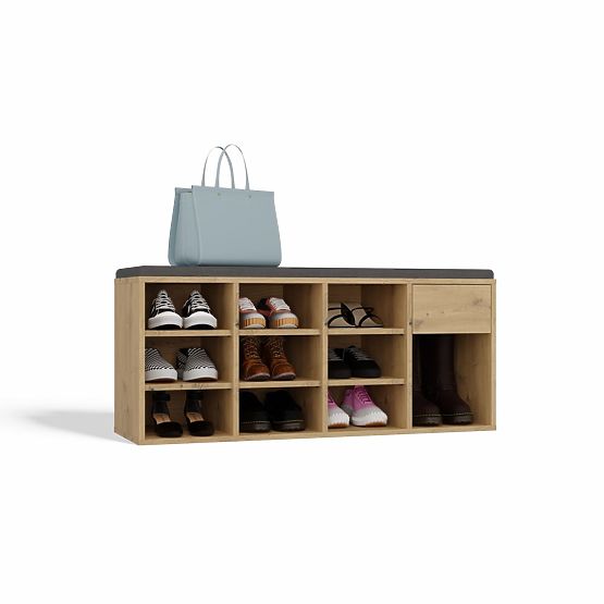 Armoire à chaussures ouverte TALLIN CHÊNE ARTISAN pour entrée