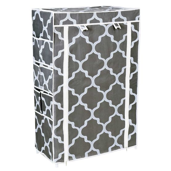 Armoire à chaussures textile Mona Maroc gris-blanc