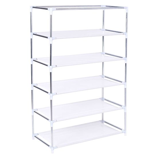 Armoire à chaussures textile Mona Maroc gris-blanc