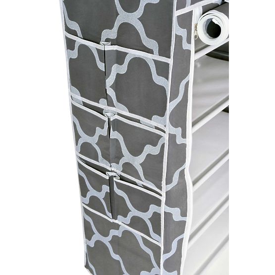 Armoire à chaussures textile Mona Maroc gris-blanc