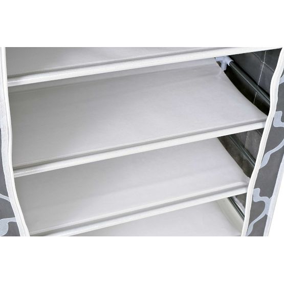 Armoire à chaussures textile Mona Maroc gris-blanc
