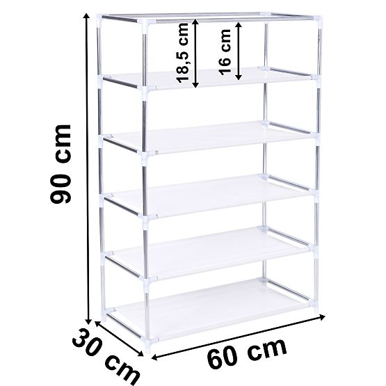 Armoire à chaussures textile Mona Maroc gris-blanc