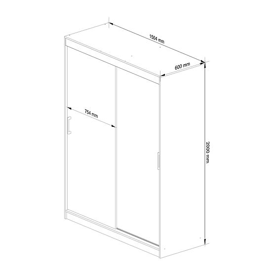 ARMOIRE COULISSANTE 150cm CLP SONOMA