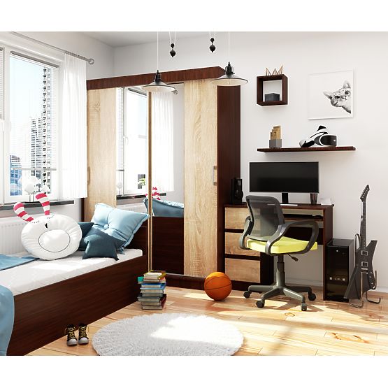 ARMOIRE COULISSANTE 150cm CLP WENGE / SONOMA