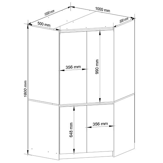 ARMOIRE D'ANGLE S100 4D CLP CHÊNE CRAFT