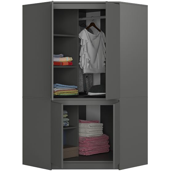 ARMOIRE D'ANGLE S100 4D CLP GRIS GRAPHITE