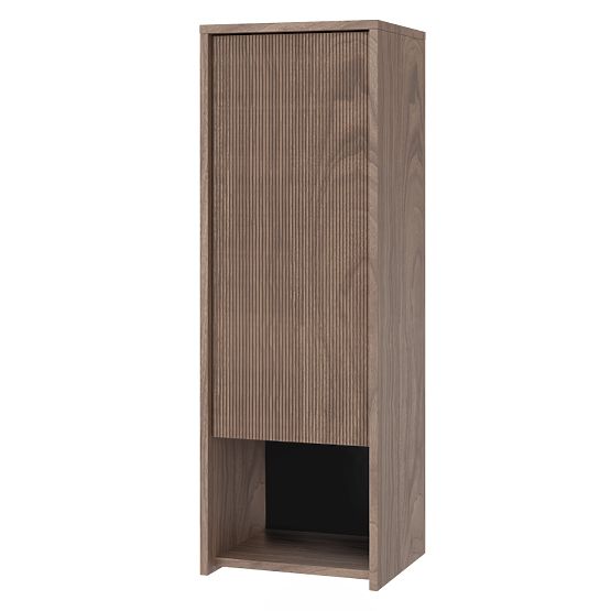 Armoire de salle de bain, colonne basse Pezzo noyer, rainurée
