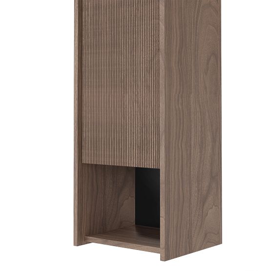 Armoire de salle de bain, colonne basse Pezzo noyer, rainurée