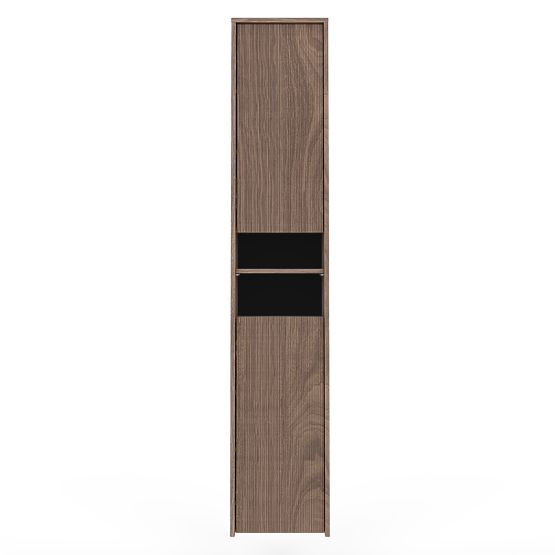 Armoire de salle de bain, colonne haute Pezzo noyer, rainurée