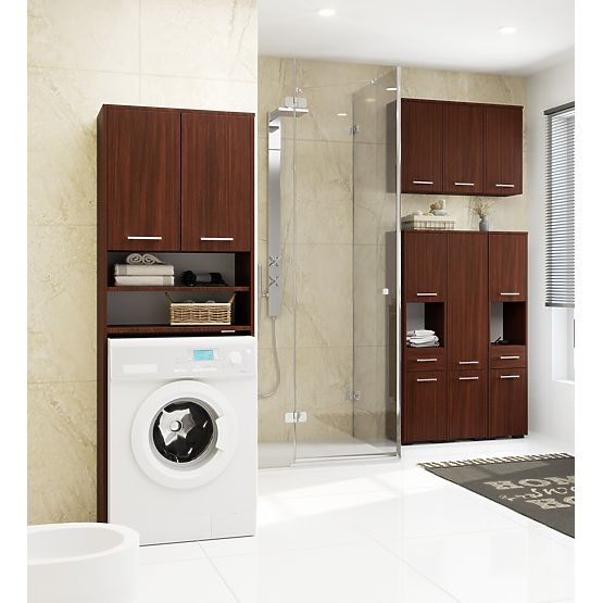 ARMOIRE DE SALLE DE BAIN FIN AU-DESSUS DE LA MACHINE À LAVER WENGE