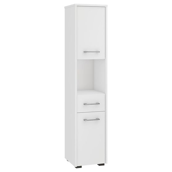 ARMOIRE DE SALLE DE BAIN FIN COLONNE 30 2D 1SZ 1W 140cm PK BLANC