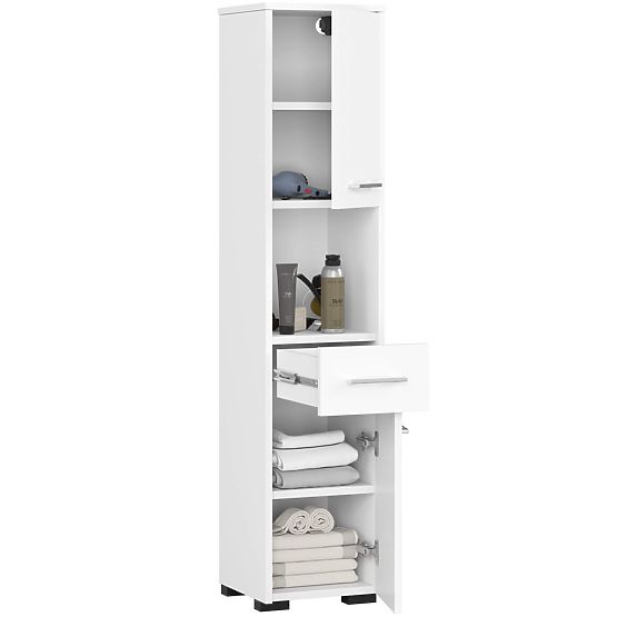 ARMOIRE DE SALLE DE BAIN FIN COLONNE 30 2D 1SZ 1W 140cm PK BLANC