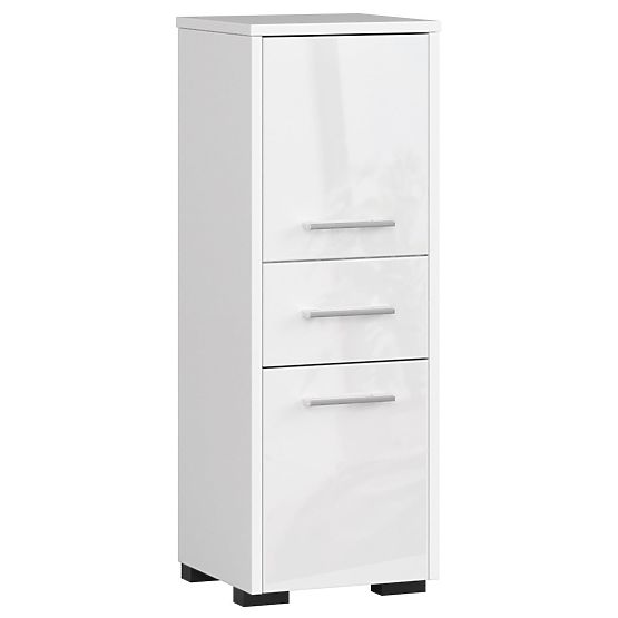 ARMOIRE DE SALLE DE BAIN FIN COLONNE 30 2D 1SZ 85cm PK BLANC BRILLANT