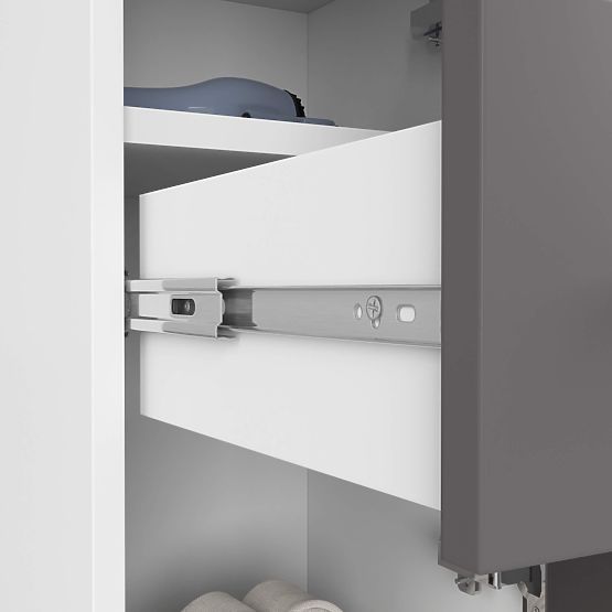 ARMOIRE DE SALLE DE BAIN FIN COLONNE 30 2D 1SZ 85cm PK BLANC / GRIS