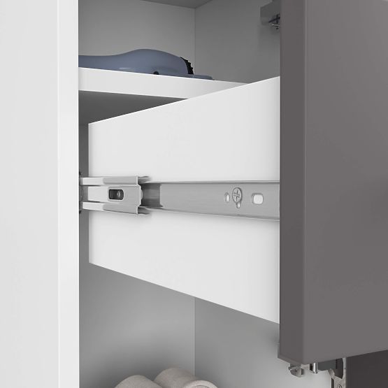 ARMOIRE DE SALLE DE BAIN FIN COLONNE 30 2D 1SZ 85cm PK BLANC / GRIS