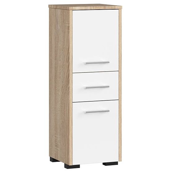 ARMOIRE DE SALLE DE BAIN FIN COLONNE 30 2D 1SZ 85cm PK CHÊNE SONOMA / BLANC