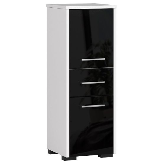 ARMOIRE DE SALLE DE BAIN FIN COLONNE 30 2D 1SZ 85cm PK NOIR BRILLANT