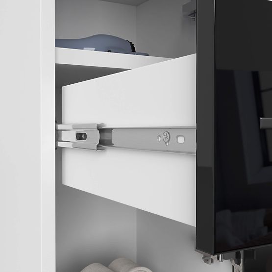 ARMOIRE DE SALLE DE BAIN FIN COLONNE 30 2D 1SZ 85cm PK NOIR BRILLANT