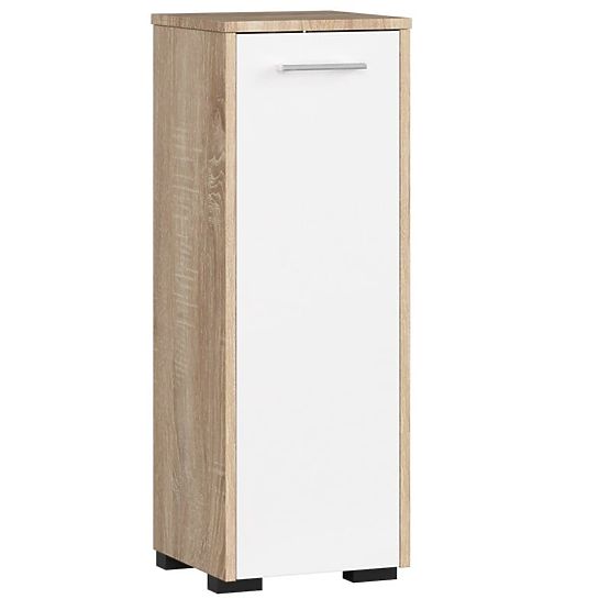 ARMOIRE DE SALLE DE BAIN FIN S30 1D CHÊNE SONOMA / BLANC