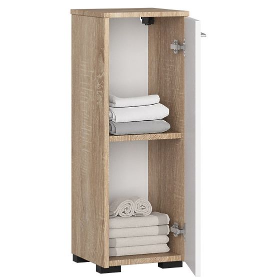 ARMOIRE DE SALLE DE BAIN FIN S30 1D CHÊNE SONOMA / BLANC