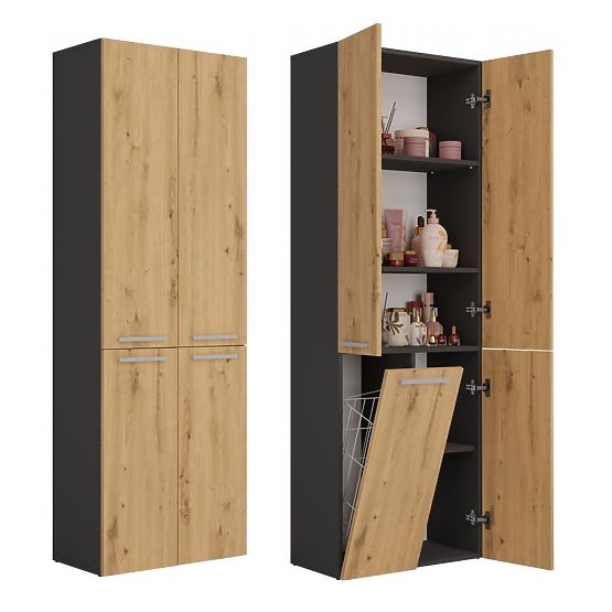 Armoire de salle de bain Nel 1K/DD ANTHRACITE ARTISAN