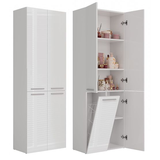 Armoire de salle de bain Nel 1K/DD BLANC BRILLANT
