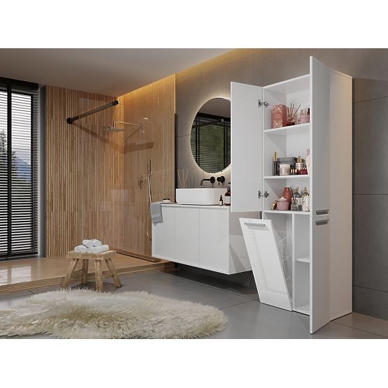 Armoire de salle de bain Nel 1K/DD BLANC BRILLANT