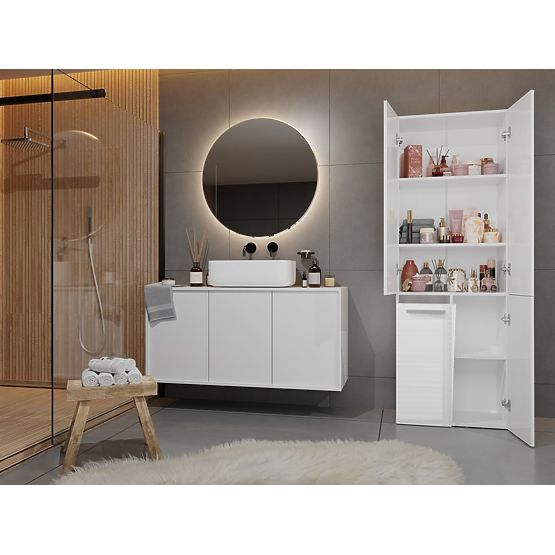 Armoire de salle de bain Nel 1K/DD BLANC BRILLANT