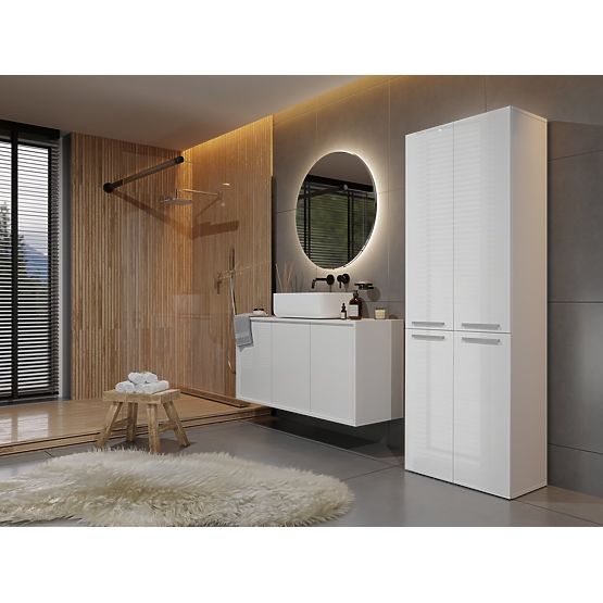 Armoire de salle de bain Nel 1K/DD BLANC BRILLANT
