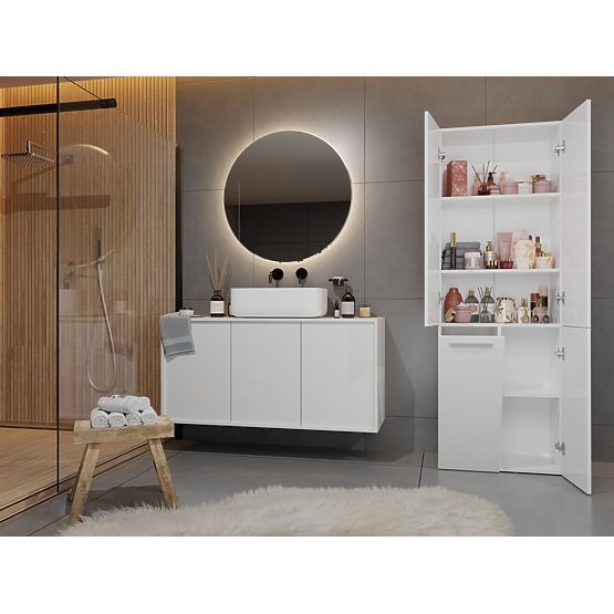 Armoire de salle de bain Nel 1K/DD BLANCHE