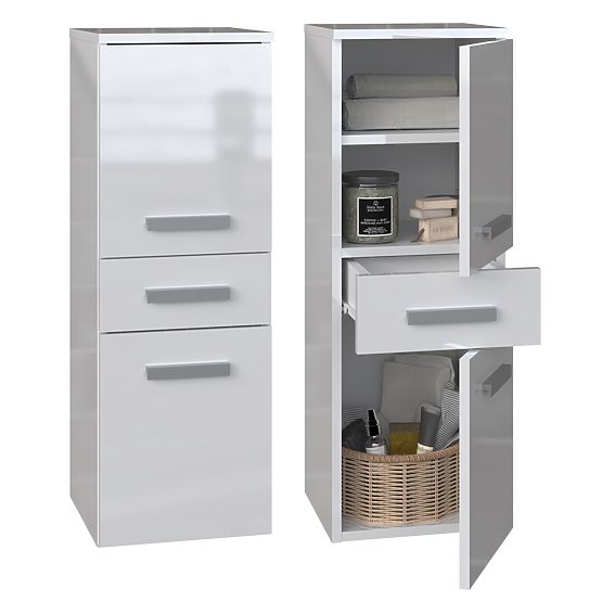 Armoire de Salle de Bain Nel V DDS BLANC BRILLANT