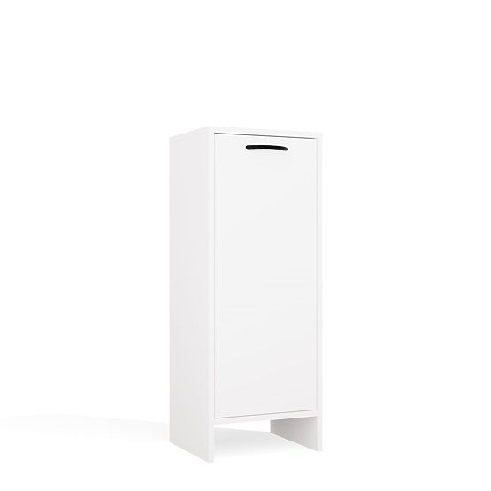 Armoire de salle de bain NINA 1K BLANCHE 1 Panier à linge Étagère Colonne pour salle de bain