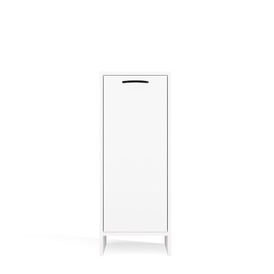 Armoire de salle de bain NINA 1K BLANCHE 1 Panier à linge Étagère Colonne pour salle de bain