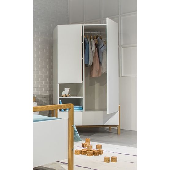 Garde-robe à deux portes Viktor - blanche