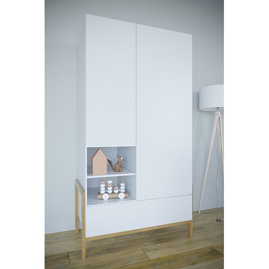 Garde-robe à deux portes Viktor - blanche