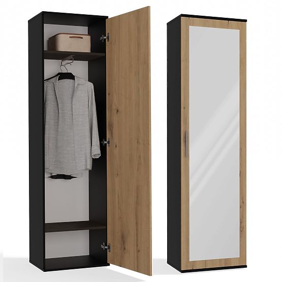 Armoire DUO ANTHRACITE CHÊNE ARTISAN